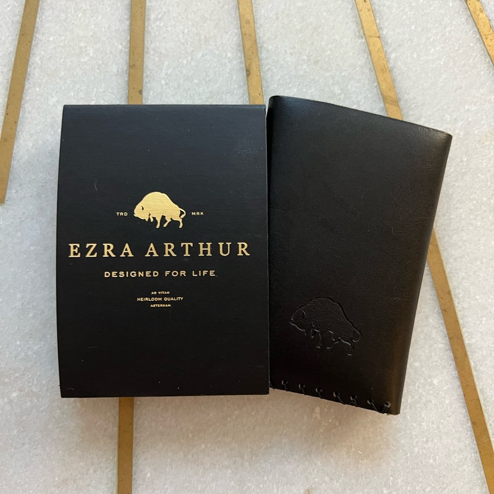 Ezra Arthur No. 2 Black Leather Wallet
